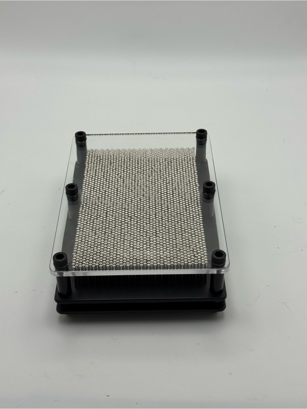 Classic Pin Art Toy - Black & Silver Desk Impression Board